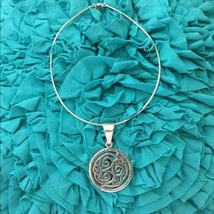 Retired Silpada Large Monogram  Sterling Pendant.